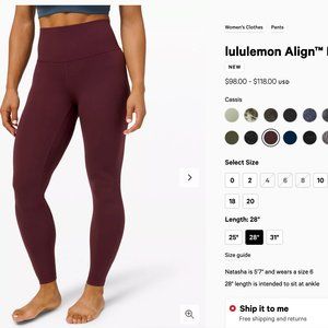 Lululemon Align Leggings 28 inches